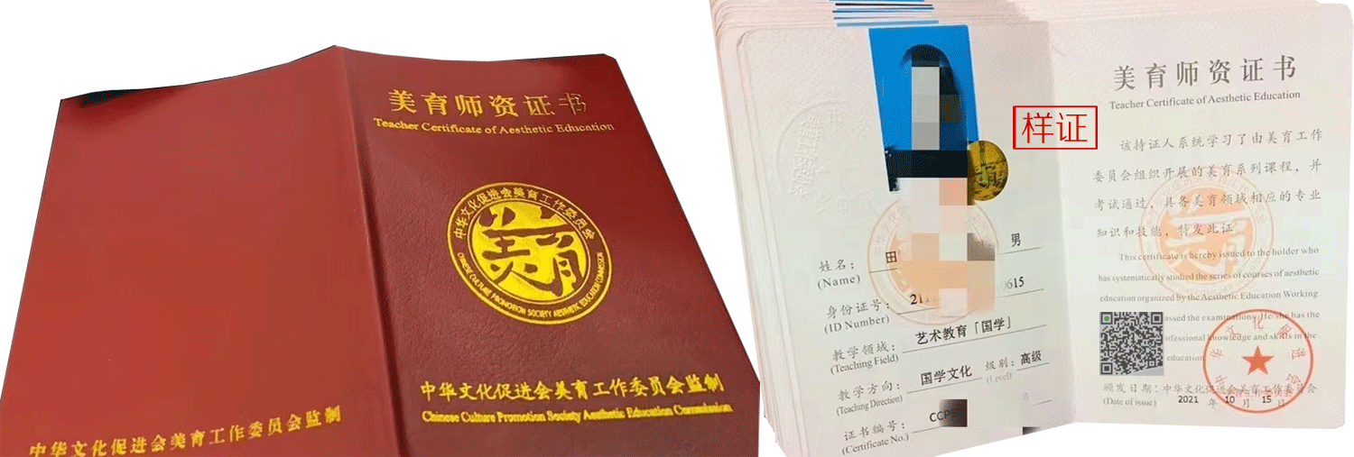 中华文化促进会美育工作委员会 证书样本1